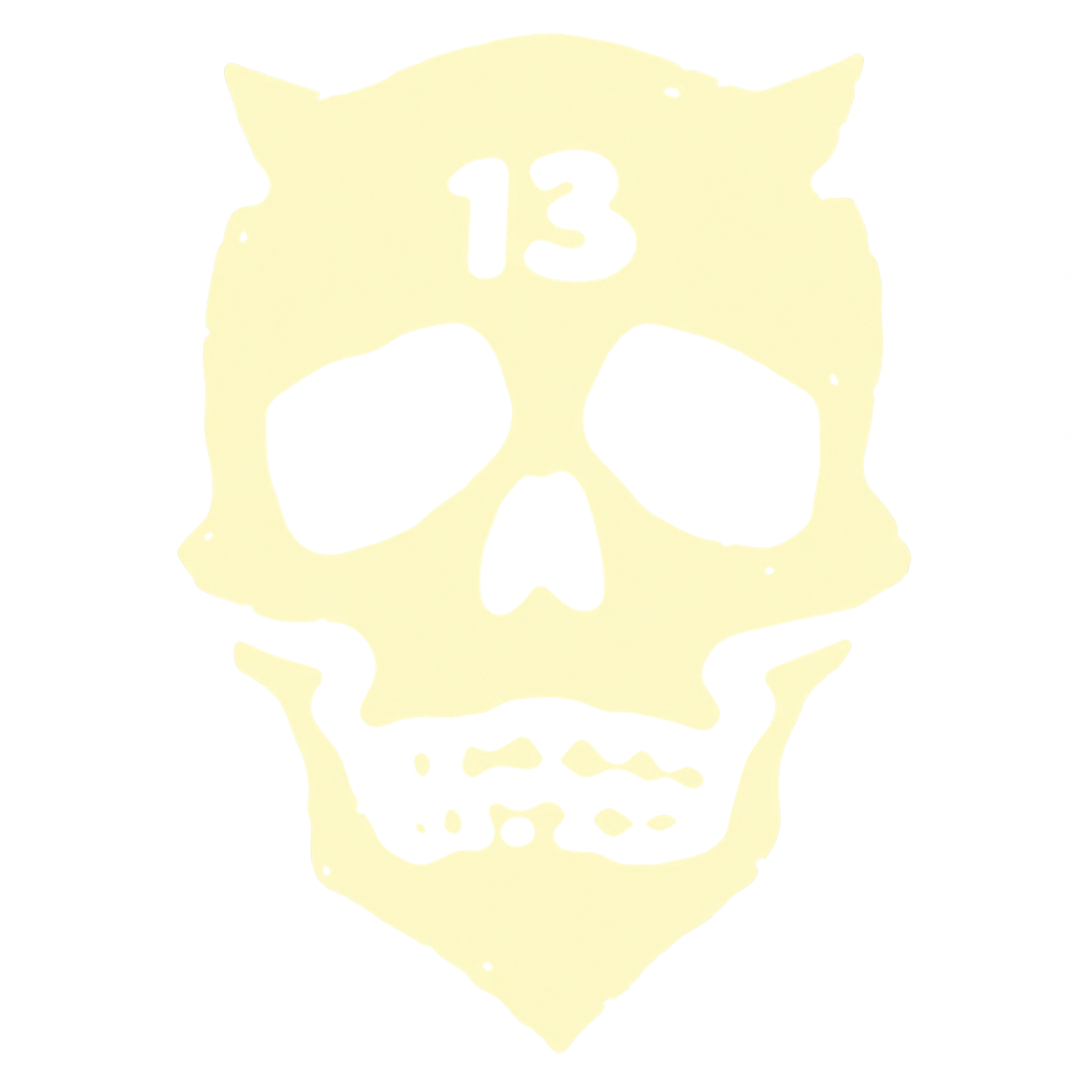 Horned skull with 13